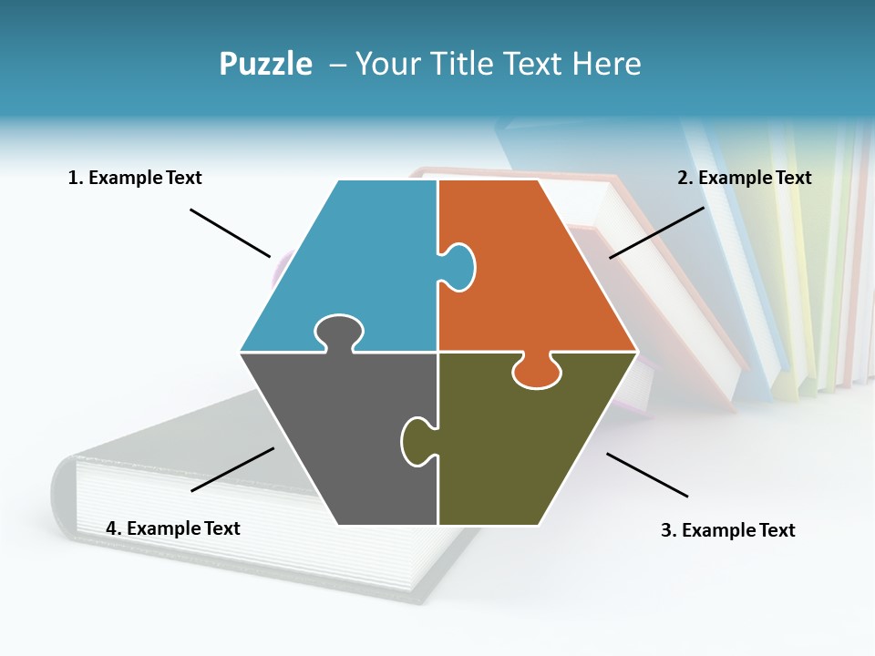 Colored Books Isolated On Glossy White #2 PowerPoint Template