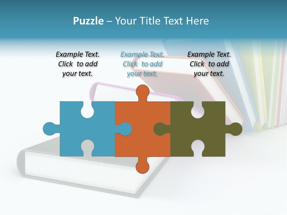 Colored Books Isolated On Glossy White #2 PowerPoint Template