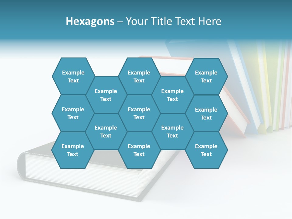 Colored Books Isolated On Glossy White #2 PowerPoint Template