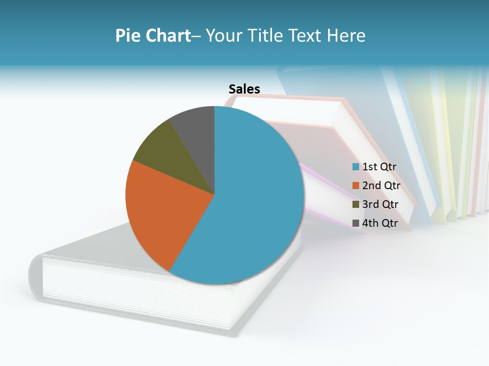 Colored Books Isolated On Glossy White #2 PowerPoint Template