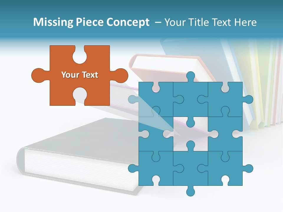 Colored Books Isolated On Glossy White #2 PowerPoint Template