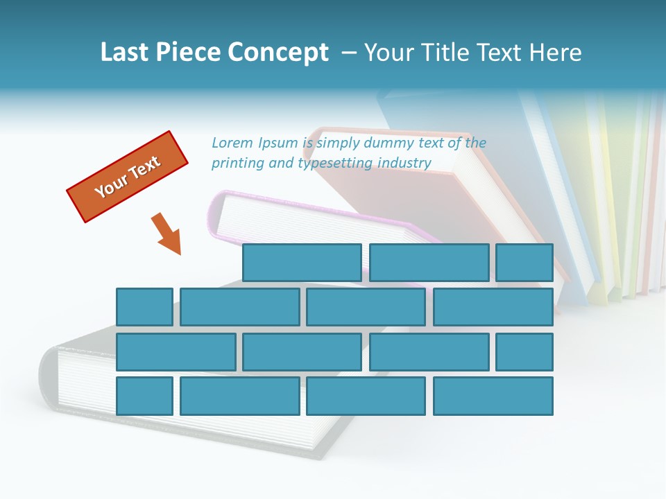 Colored Books Isolated On Glossy White #2 PowerPoint Template