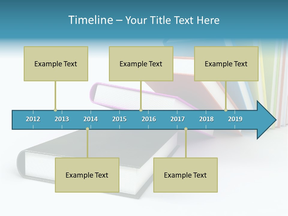 Colored Books Isolated On Glossy White #2 PowerPoint Template