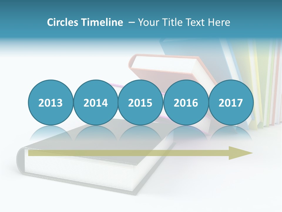 Colored Books Isolated On Glossy White #2 PowerPoint Template