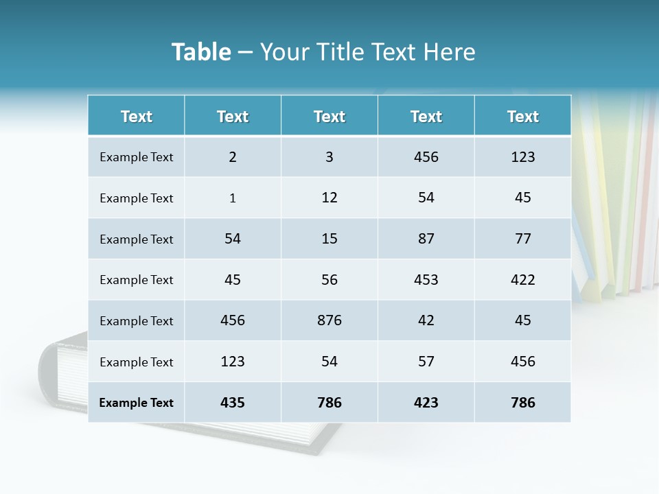 Colored Books Isolated On Glossy White #2 PowerPoint Template
