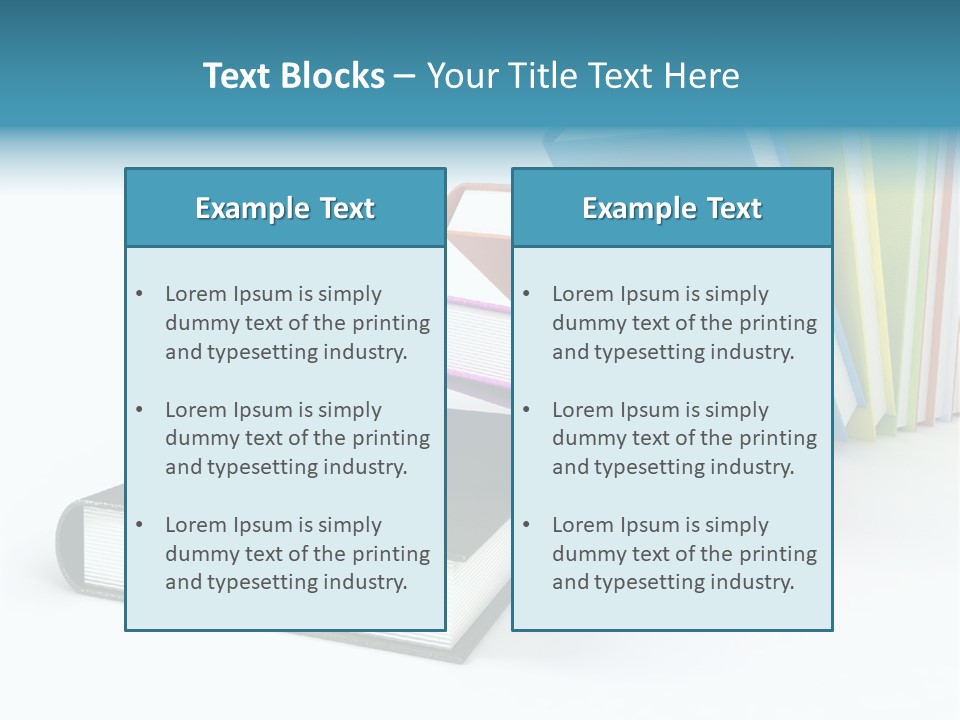 Colored Books Isolated On Glossy White #2 PowerPoint Template