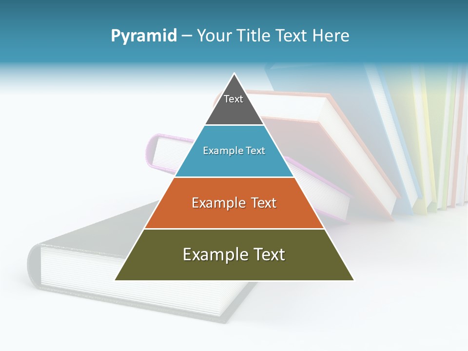 Colored Books Isolated On Glossy White #2 PowerPoint Template