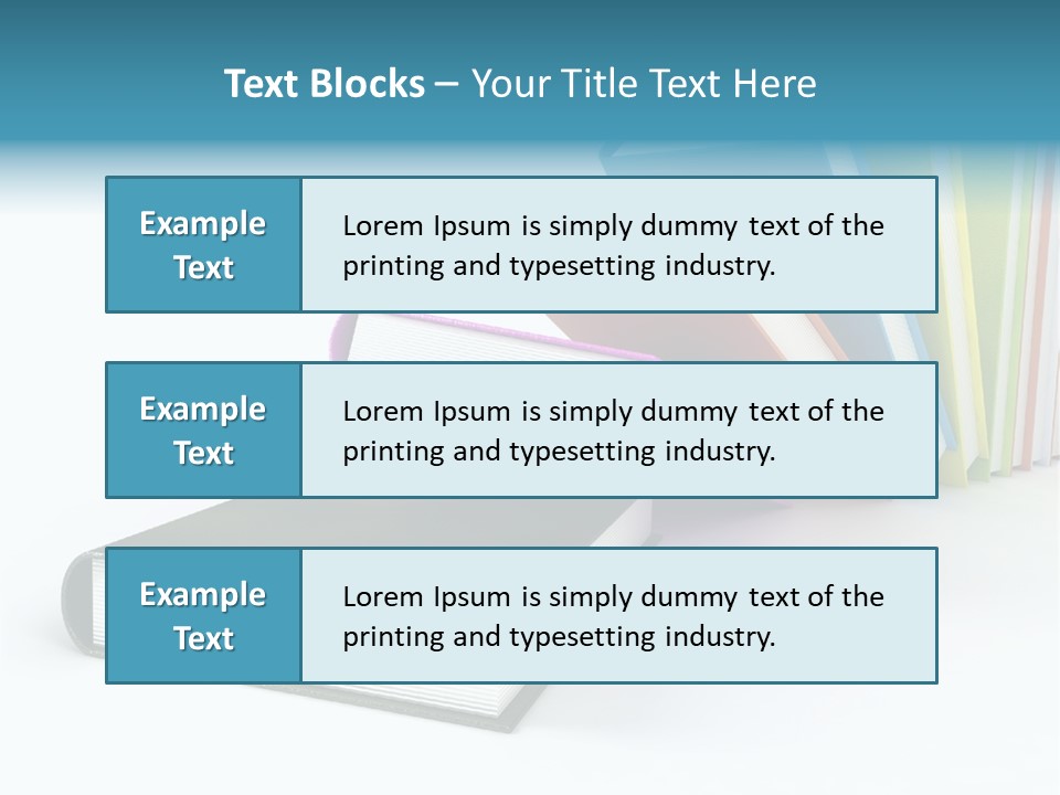 Colored Books Isolated On Glossy White #2 PowerPoint Template