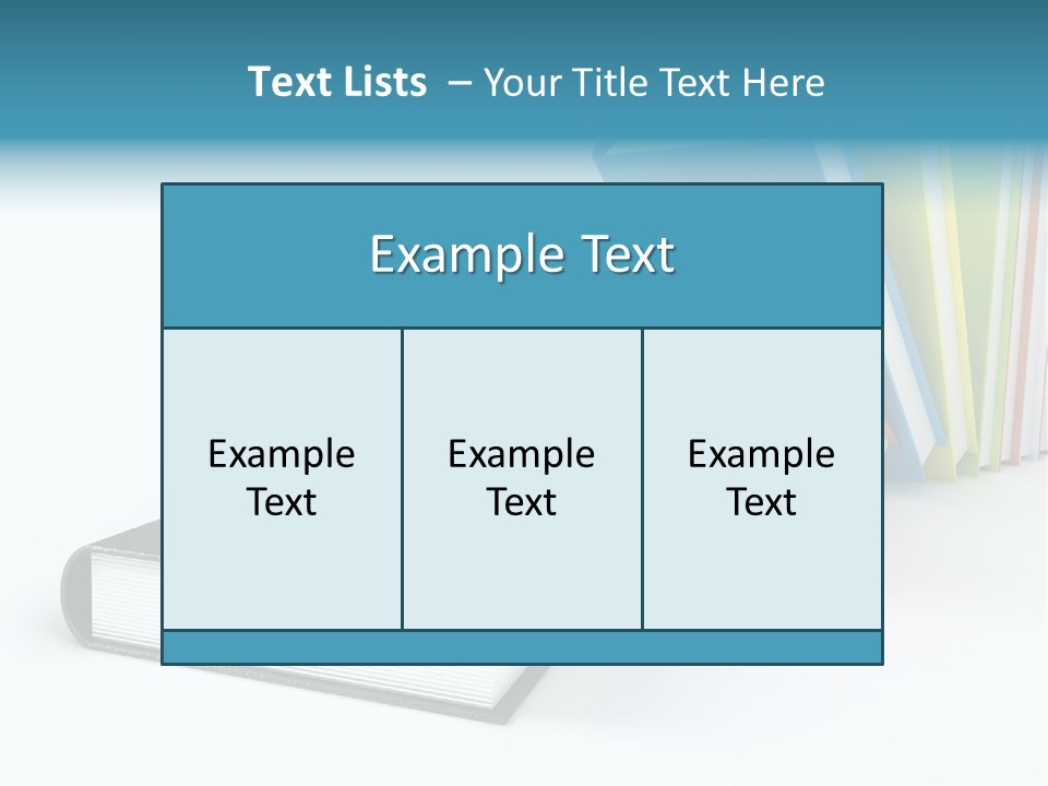 Colored Books Isolated On Glossy White #2 PowerPoint Template