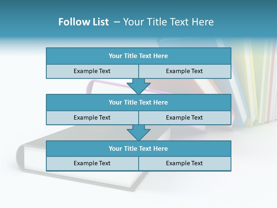 Colored Books Isolated On Glossy White #2 PowerPoint Template