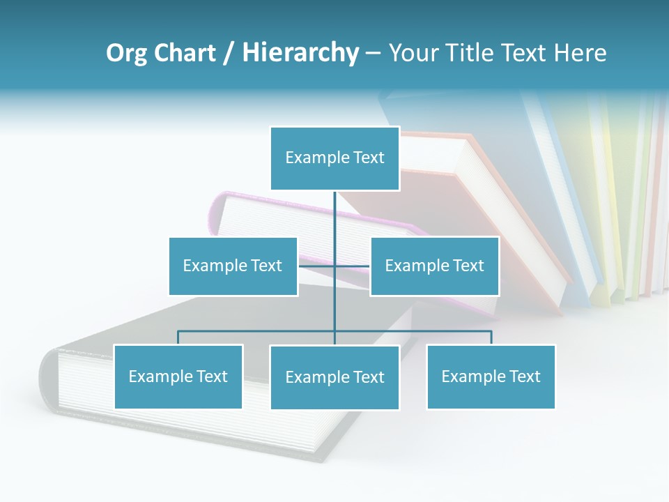 Colored Books Isolated On Glossy White #2 PowerPoint Template