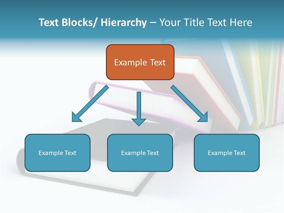 Colored Books Isolated On Glossy White #2 PowerPoint Template