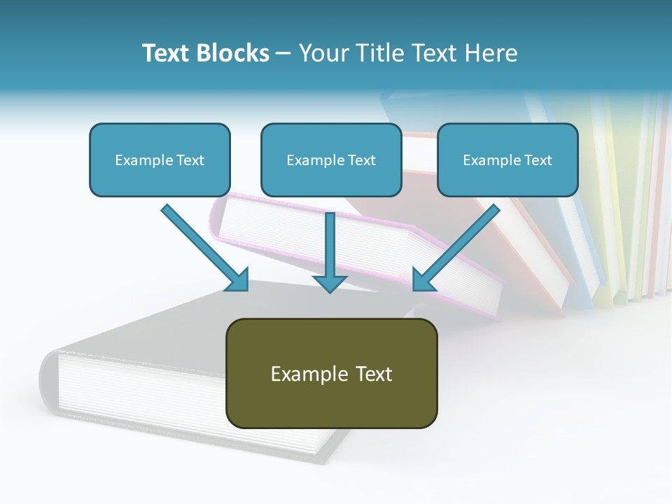 Colored Books Isolated On Glossy White #2 PowerPoint Template