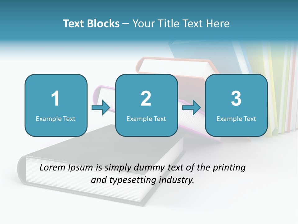 Colored Books Isolated On Glossy White #2 PowerPoint Template