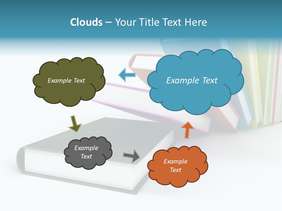 Colored Books Isolated On Glossy White #2 PowerPoint Template
