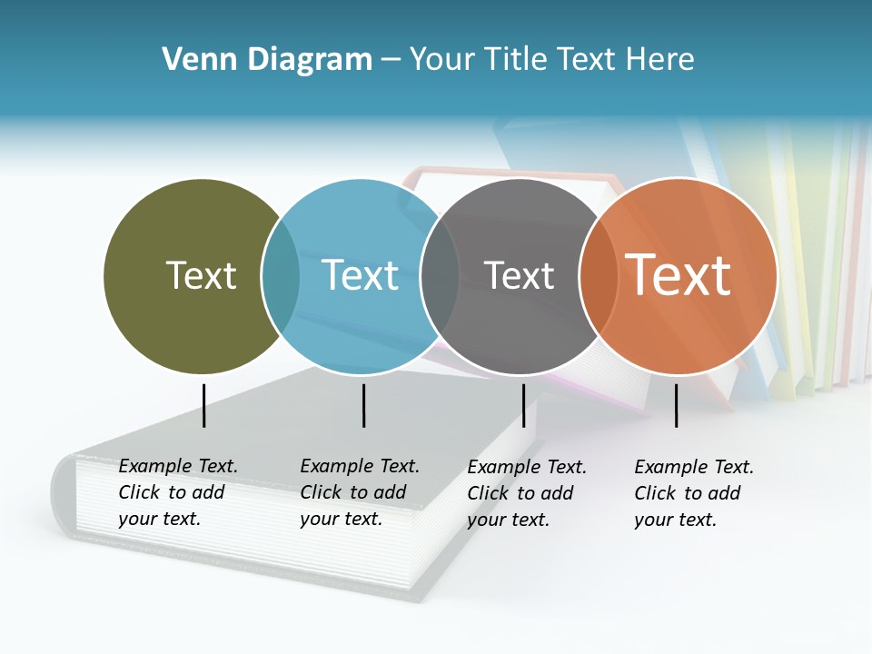 Colored Books Isolated On Glossy White #2 PowerPoint Template
