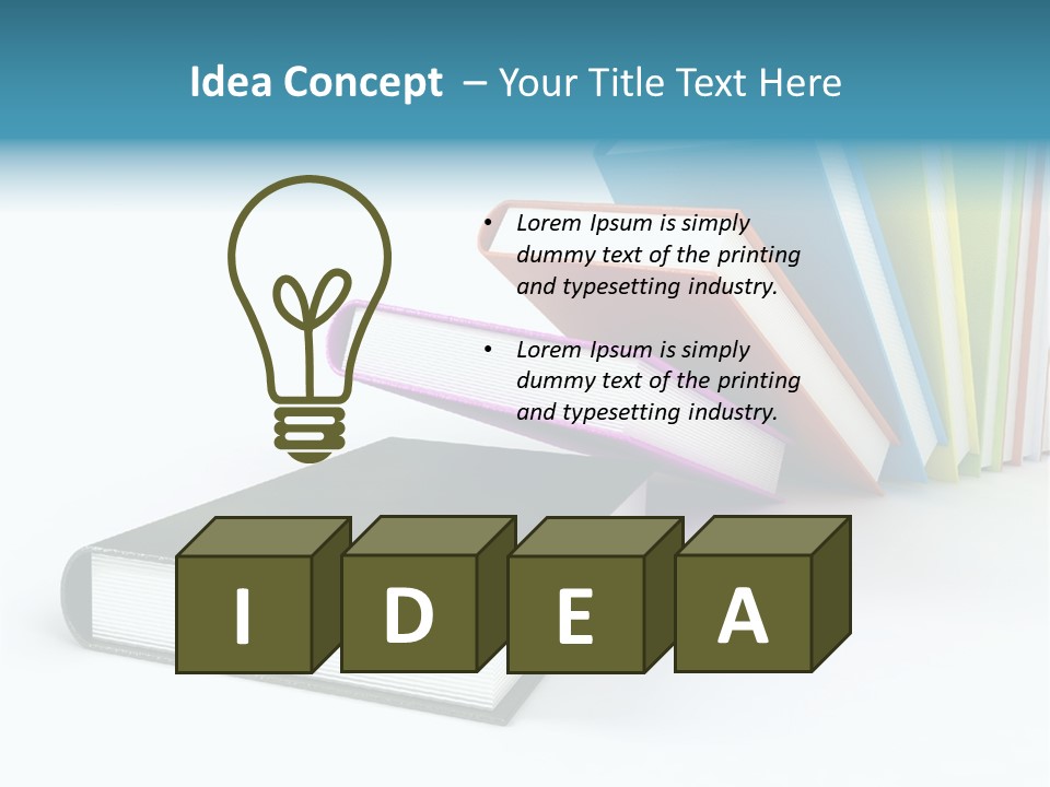 Colored Books Isolated On Glossy White #2 PowerPoint Template