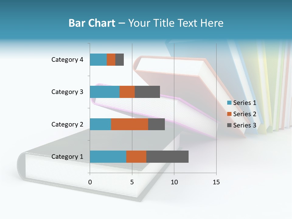 Colored Books Isolated On Glossy White #2 PowerPoint Template