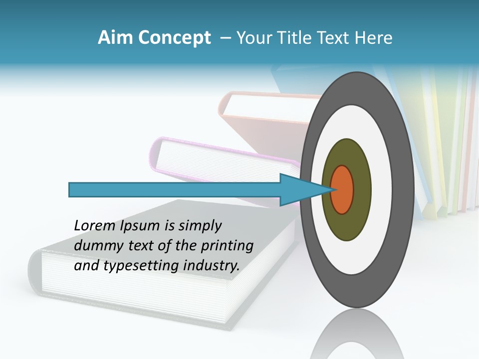 Colored Books Isolated On Glossy White #2 PowerPoint Template