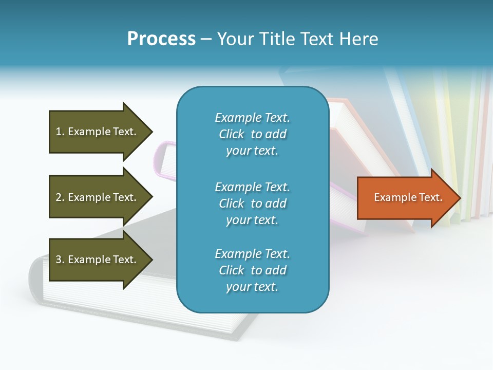 Colored Books Isolated On Glossy White #2 PowerPoint Template