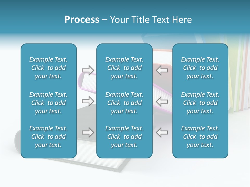 Colored Books Isolated On Glossy White #2 PowerPoint Template