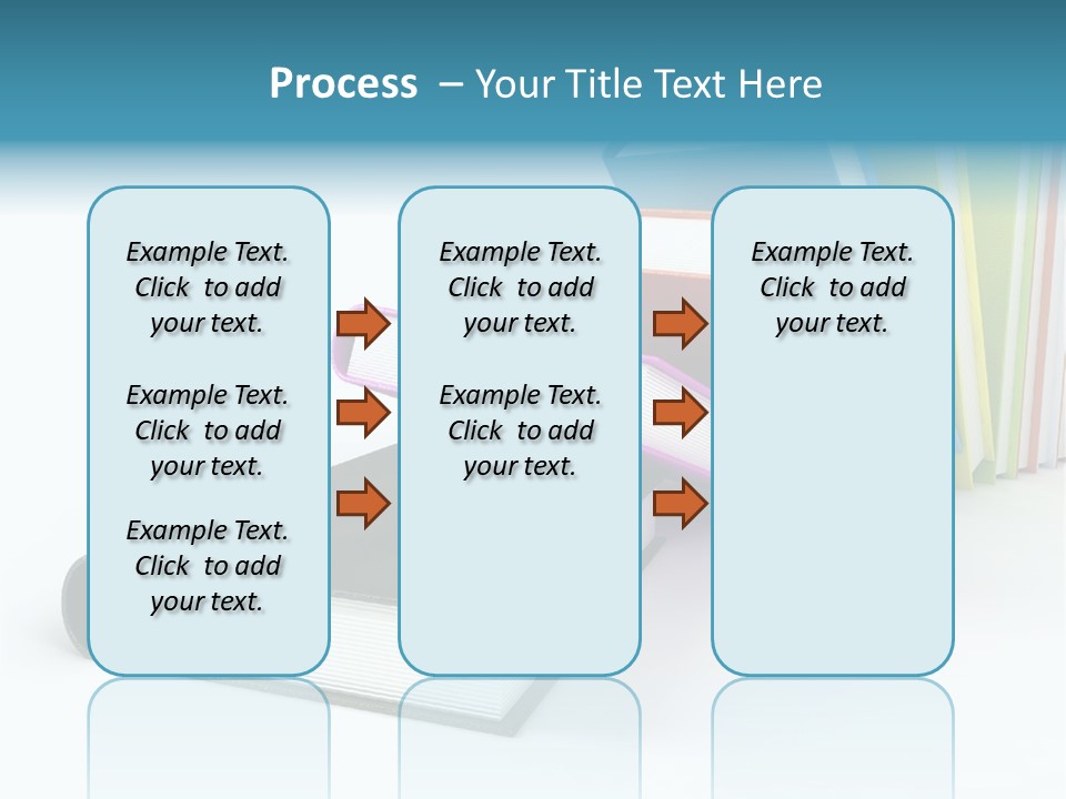 Colored Books Isolated On Glossy White #2 PowerPoint Template