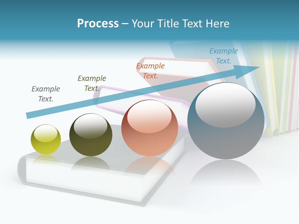 Colored Books Isolated On Glossy White #2 PowerPoint Template