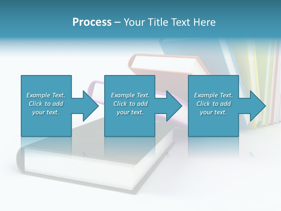 Colored Books Isolated On Glossy White #2 PowerPoint Template