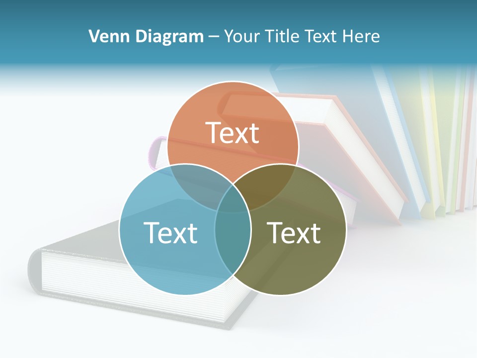 Colored Books Isolated On Glossy White #2 PowerPoint Template