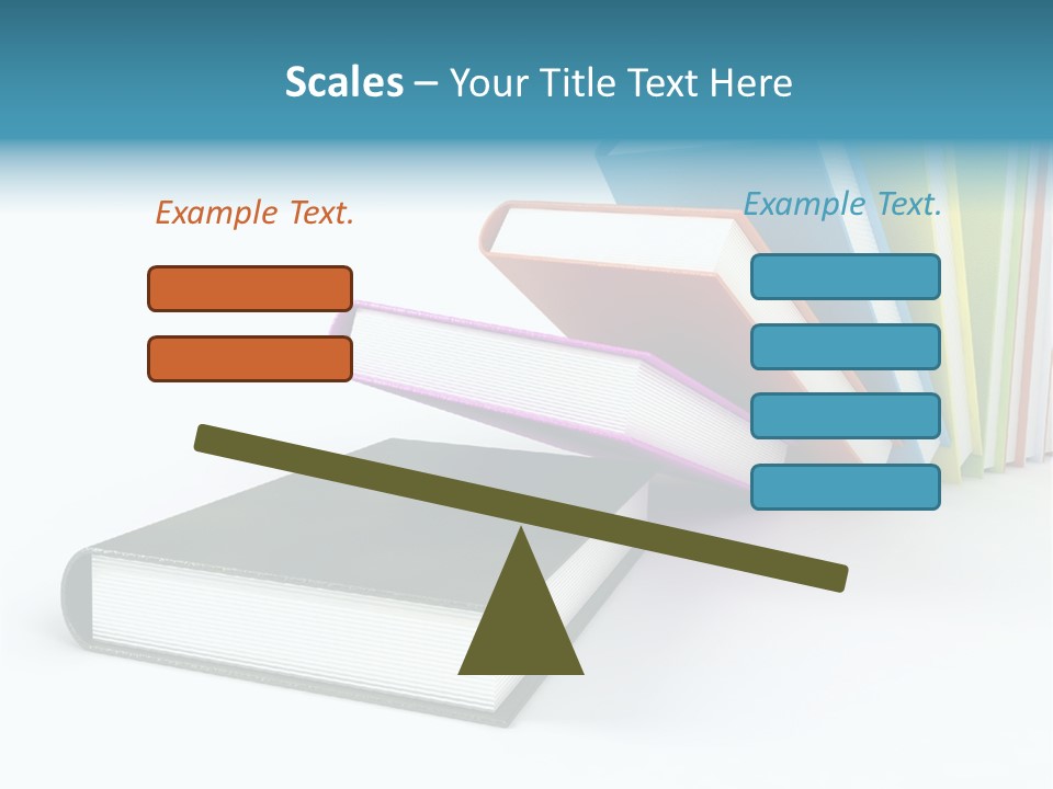 Colored Books Isolated On Glossy White #2 PowerPoint Template