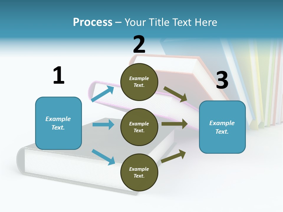 Colored Books Isolated On Glossy White #2 PowerPoint Template
