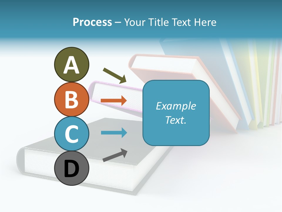 Colored Books Isolated On Glossy White #2 PowerPoint Template