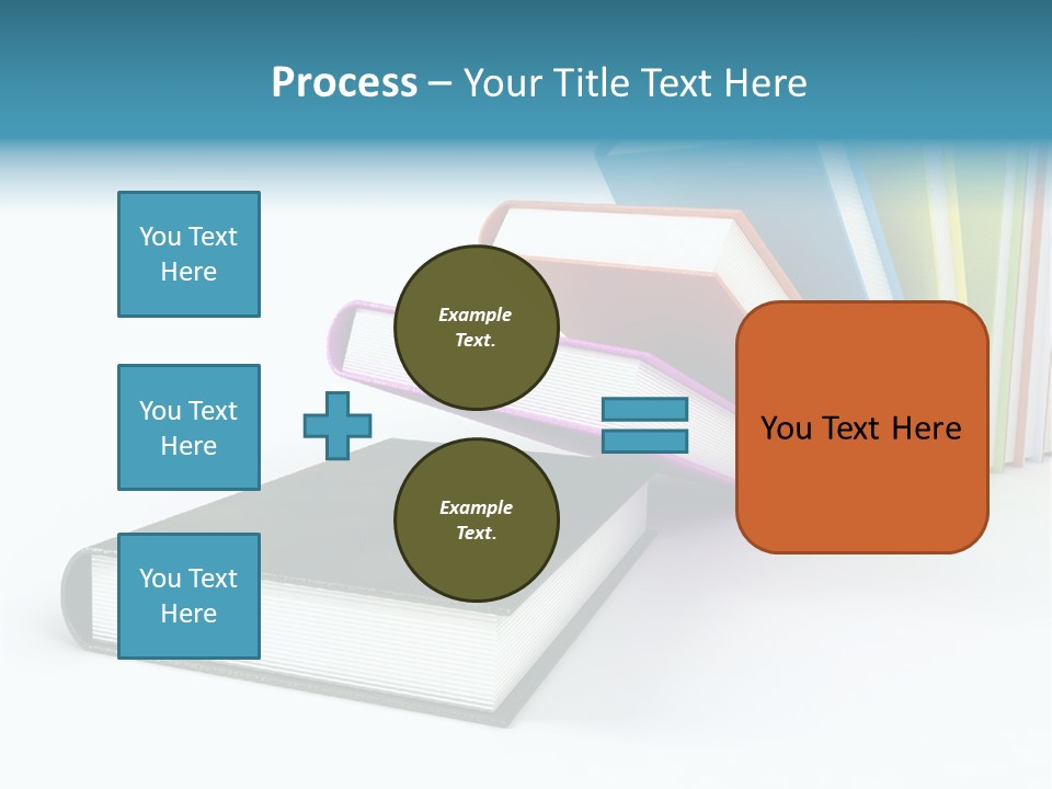 Colored Books Isolated On Glossy White #2 PowerPoint Template