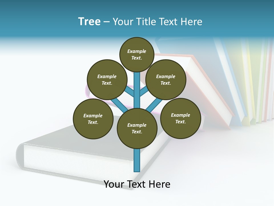 Colored Books Isolated On Glossy White #2 PowerPoint Template