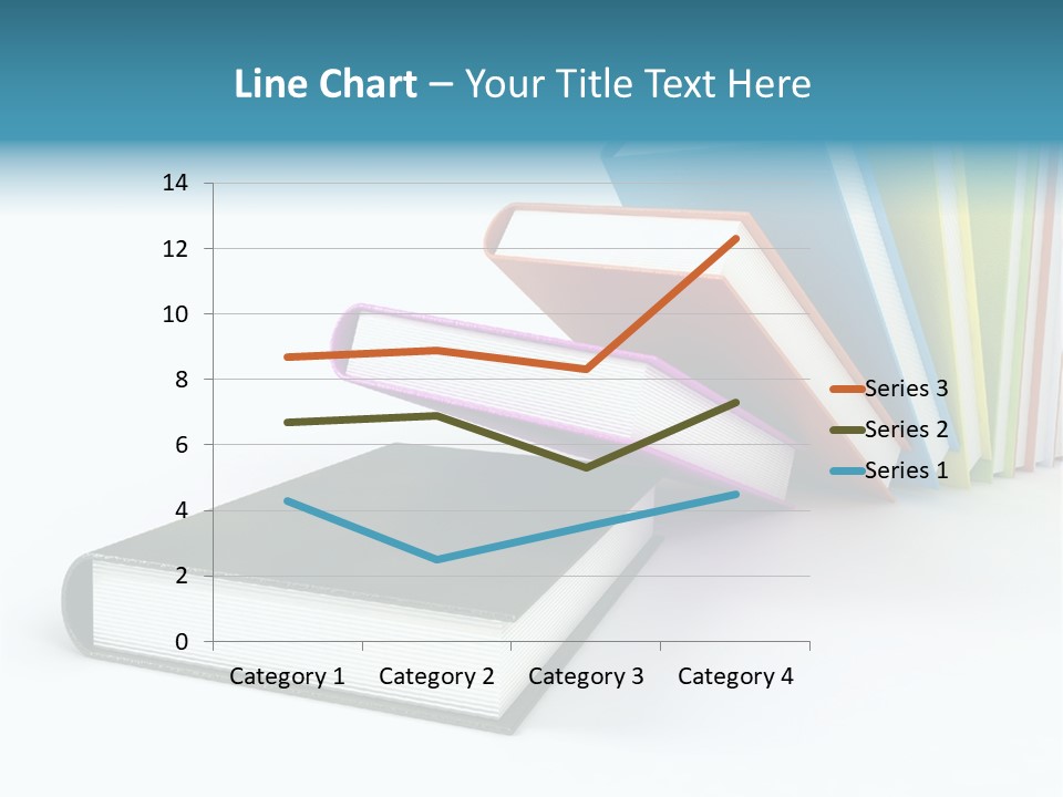 Colored Books Isolated On Glossy White #2 PowerPoint Template