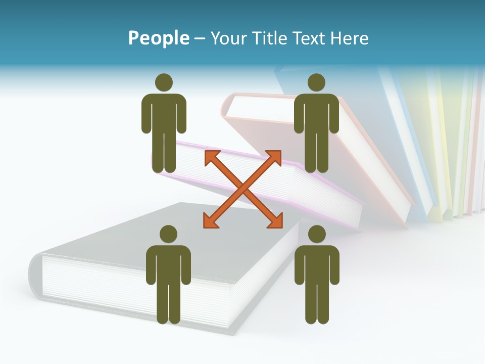 Colored Books Isolated On Glossy White #2 PowerPoint Template