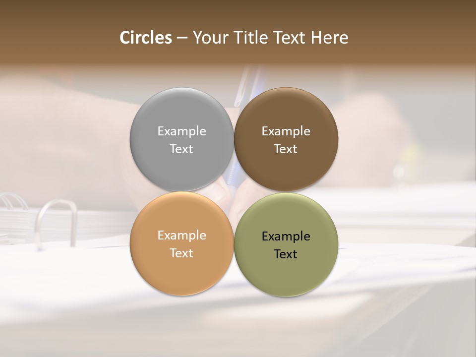 Detail Of A Hand Of Man With Red Shirt Writing On A Notebook With A Blue Pencil And Blurred Background PowerPoint Template