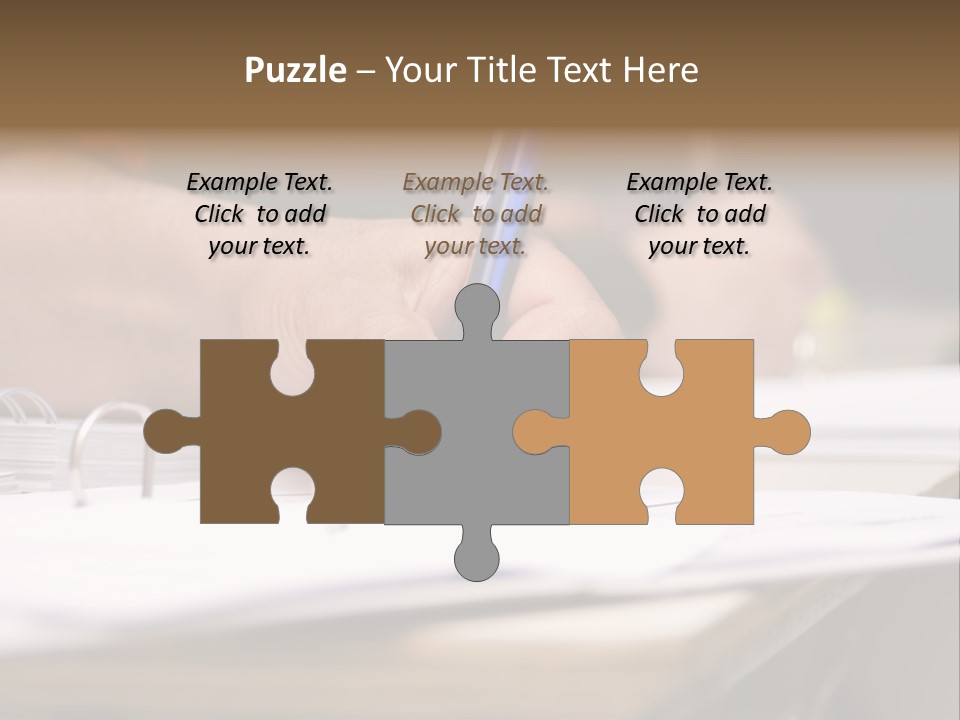 Detail Of A Hand Of Man With Red Shirt Writing On A Notebook With A Blue Pencil And Blurred Background PowerPoint Template