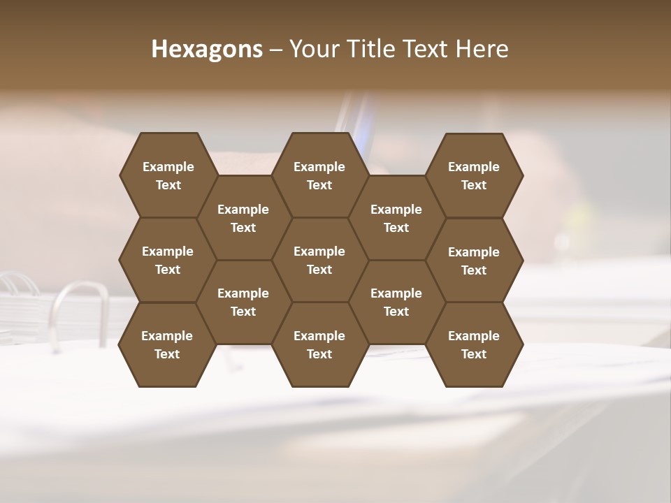 Detail Of A Hand Of Man With Red Shirt Writing On A Notebook With A Blue Pencil And Blurred Background PowerPoint Template