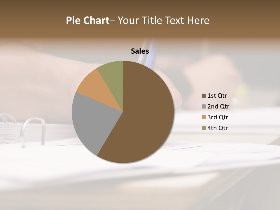 Detail Of A Hand Of Man With Red Shirt Writing On A Notebook With A Blue Pencil And Blurred Background PowerPoint Template