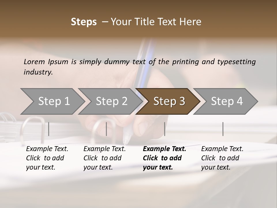 Detail Of A Hand Of Man With Red Shirt Writing On A Notebook With A Blue Pencil And Blurred Background PowerPoint Template
