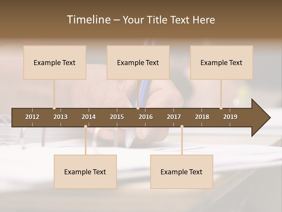 Detail Of A Hand Of Man With Red Shirt Writing On A Notebook With A Blue Pencil And Blurred Background PowerPoint Template