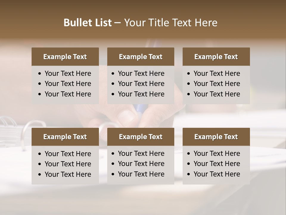 Detail Of A Hand Of Man With Red Shirt Writing On A Notebook With A Blue Pencil And Blurred Background PowerPoint Template