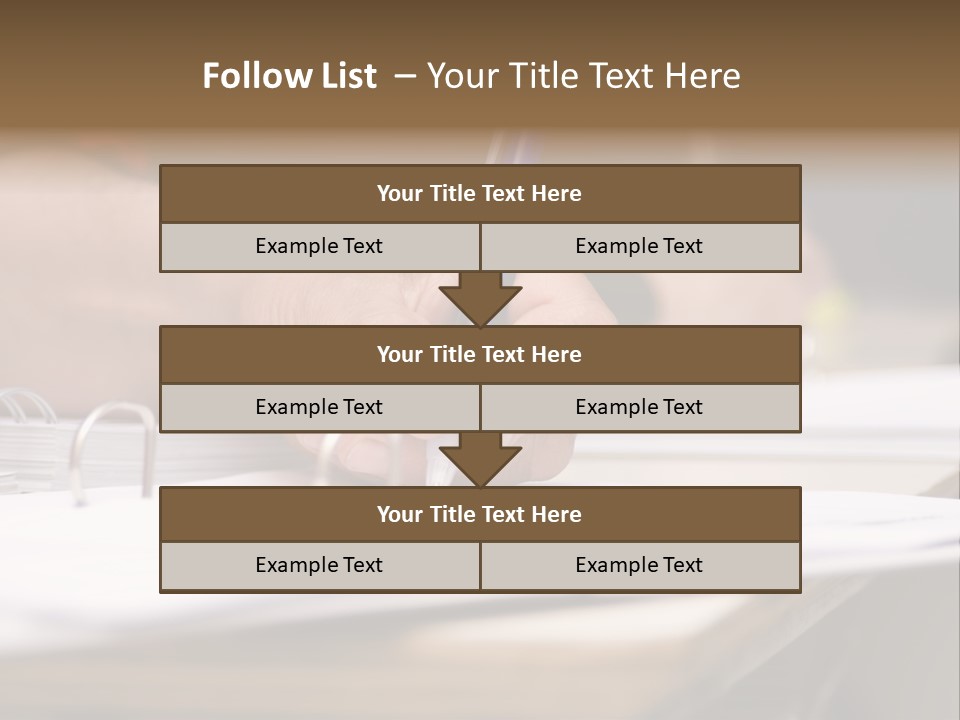 Detail Of A Hand Of Man With Red Shirt Writing On A Notebook With A Blue Pencil And Blurred Background PowerPoint Template