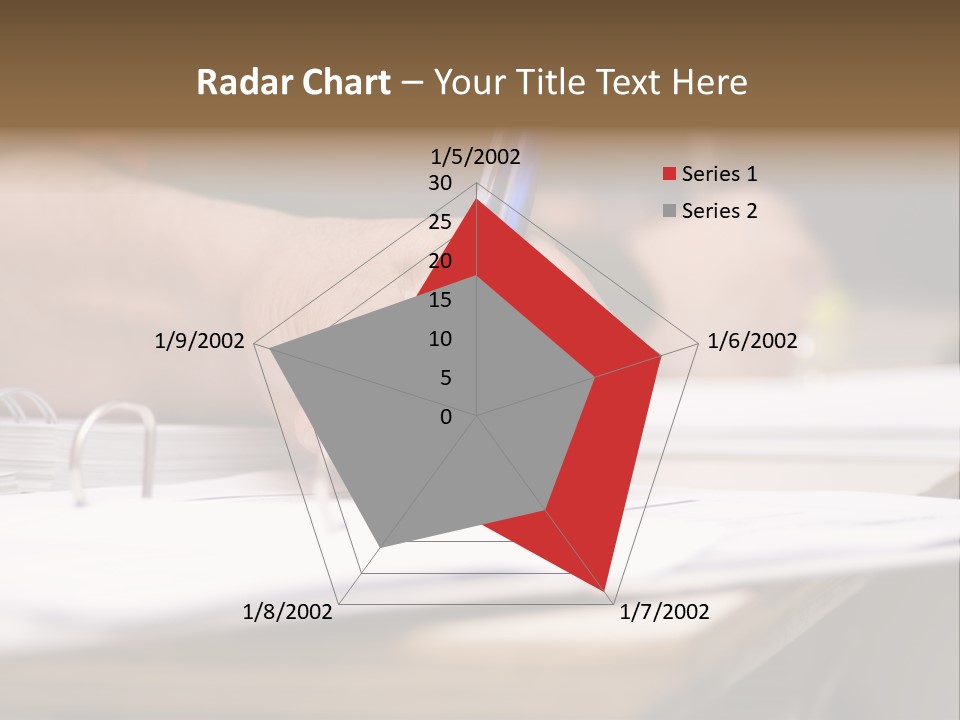 Detail Of A Hand Of Man With Red Shirt Writing On A Notebook With A Blue Pencil And Blurred Background PowerPoint Template