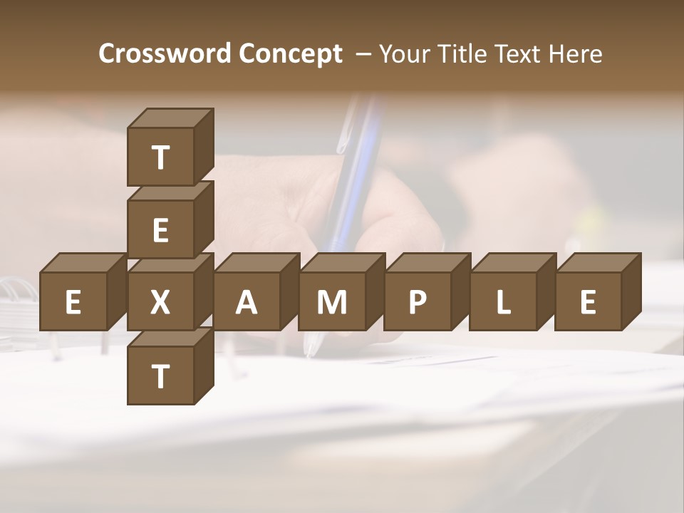 Detail Of A Hand Of Man With Red Shirt Writing On A Notebook With A Blue Pencil And Blurred Background PowerPoint Template