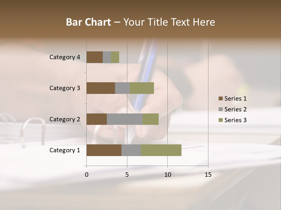 Detail Of A Hand Of Man With Red Shirt Writing On A Notebook With A Blue Pencil And Blurred Background PowerPoint Template