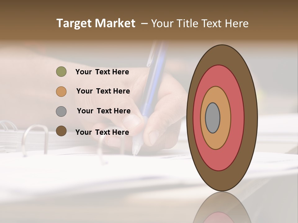 Detail Of A Hand Of Man With Red Shirt Writing On A Notebook With A Blue Pencil And Blurred Background PowerPoint Template