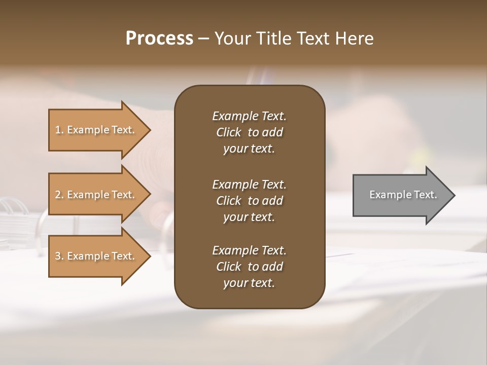 Detail Of A Hand Of Man With Red Shirt Writing On A Notebook With A Blue Pencil And Blurred Background PowerPoint Template