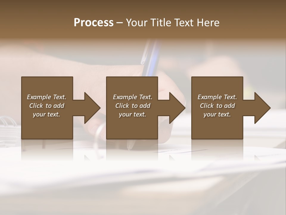 Detail Of A Hand Of Man With Red Shirt Writing On A Notebook With A Blue Pencil And Blurred Background PowerPoint Template